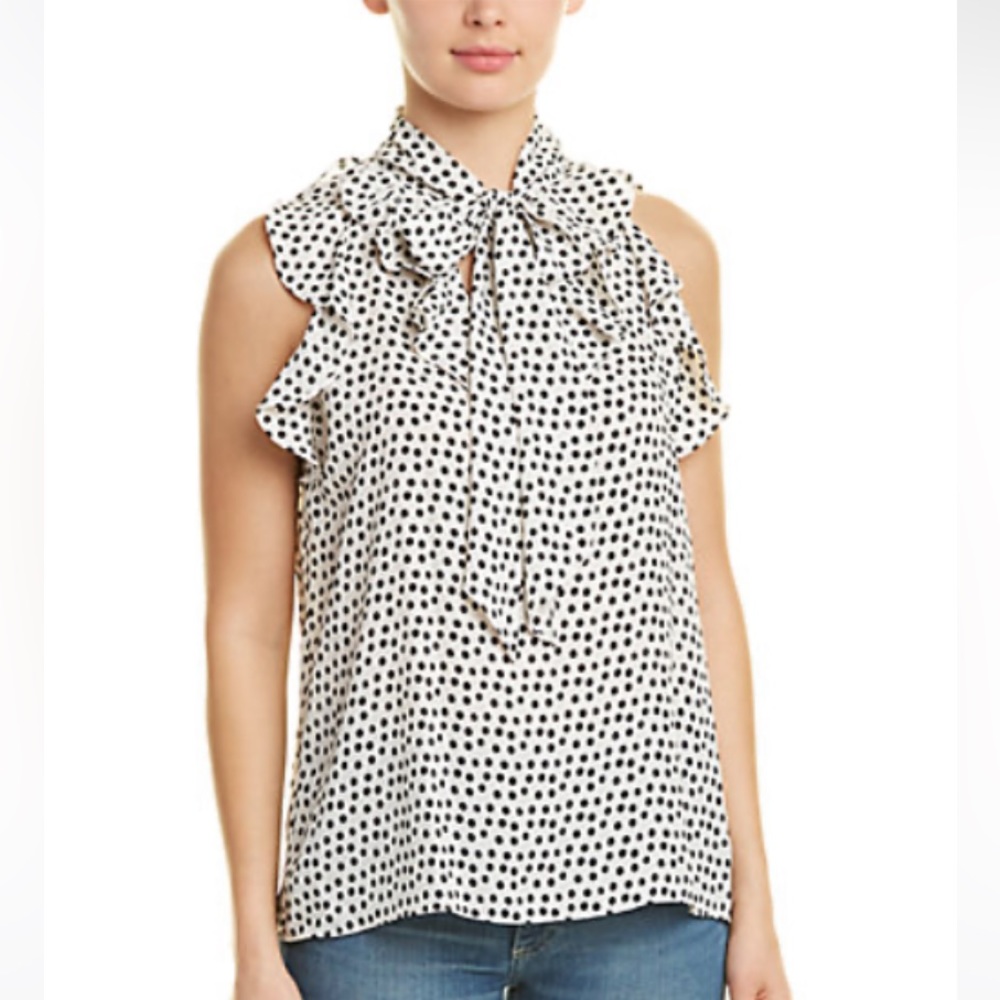 Max Studio polka dot sleeveless top, size L